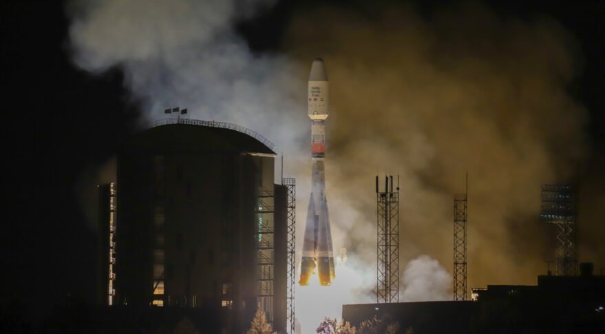 Arianespace's eighth launch for OneWeb expanded its constellation to 254 satellites. Credit: Roscosmos, Space Center Vostochny, TsENKI