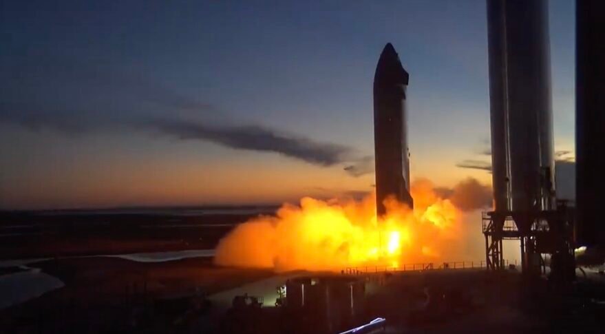 SpaceX's Starship Ship 20 vehicle fires a Raptor engine during an Oct. 21 static-fire test. Credit: SpaceX